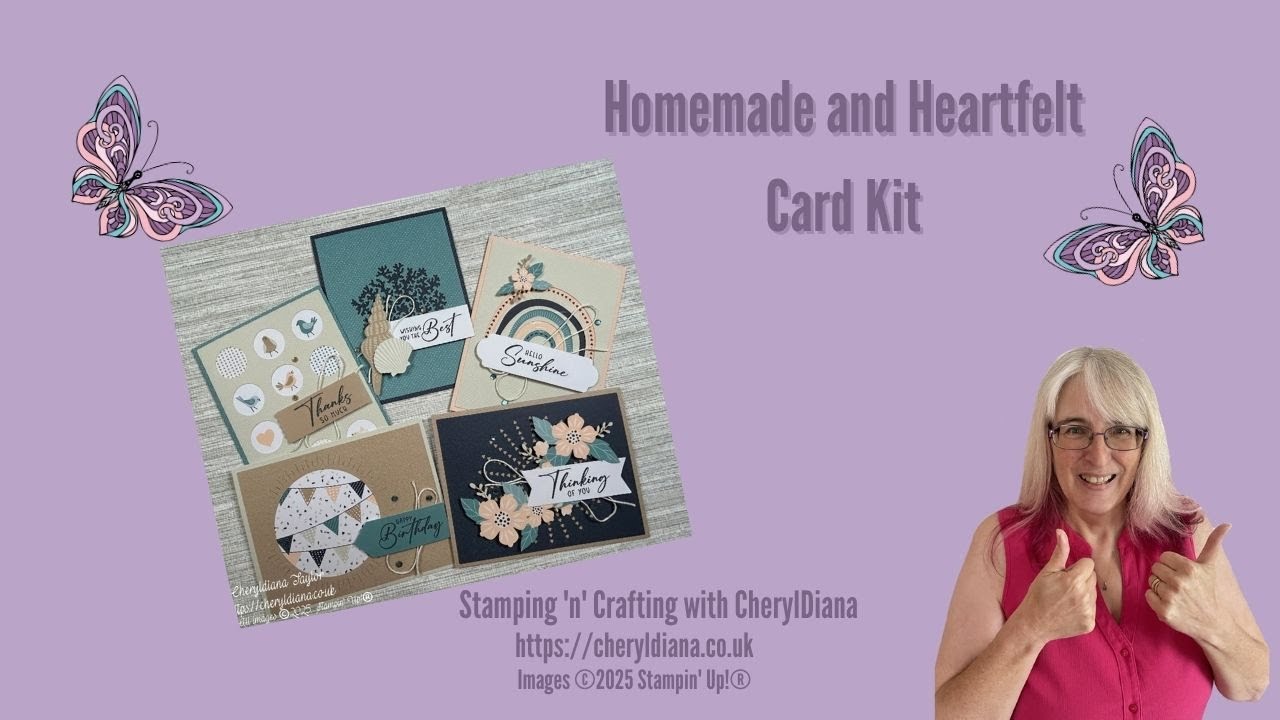 Showing you how to make up the 5 greeting cards and card box from the Handmade & Heartfelt Card Kit.