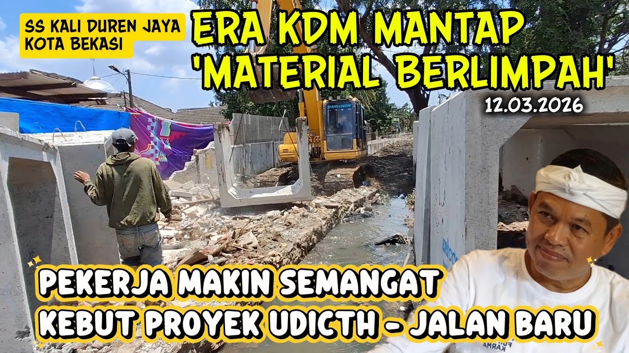 KDM MANTAP‼️ MATERIAL BERLIMPAH‼️PEKERJA SEMAKIN SEMANGAT PEMASANGAN U-DITCH UNTUK JALAN BARU 
