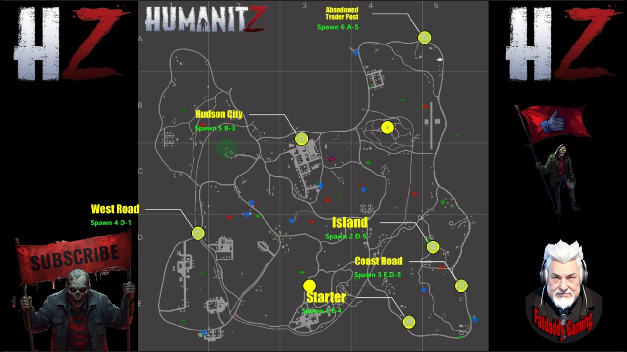 HumanitZ Spawn Map Locations #humanitz  #maps #location
