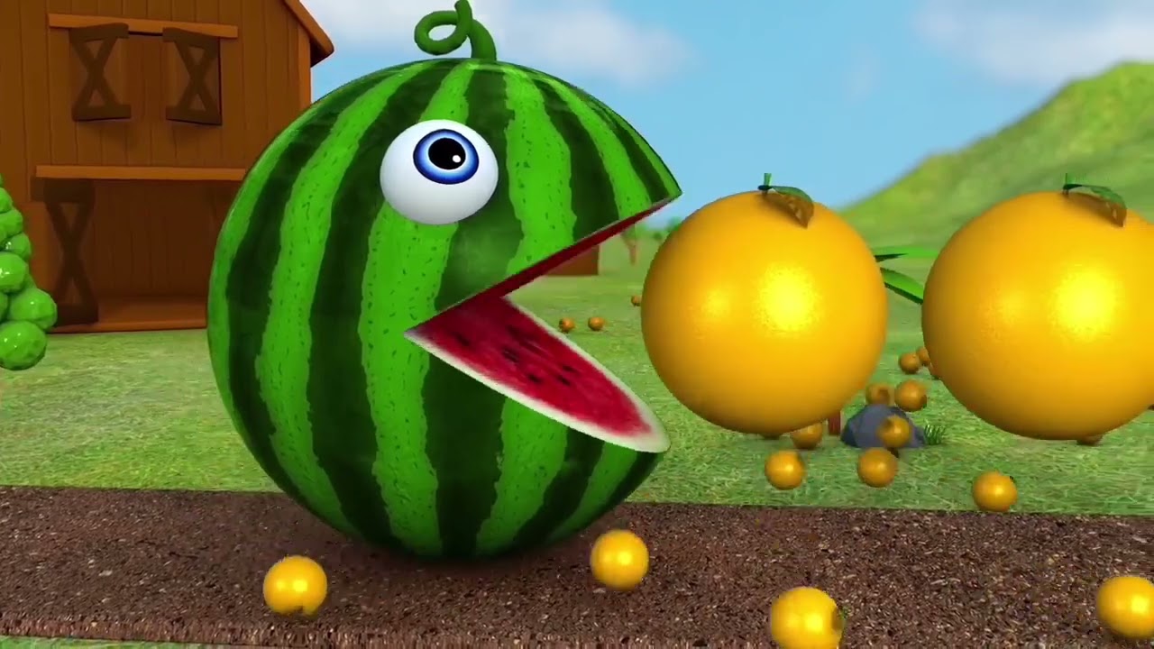 Learn Colors with PACMAN and 3D Lollipop Pingpong Farm Street Vehicle for Kid Children