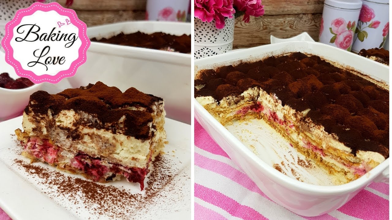 Traumhaft leckeres Himbeer-Tiramisu mit Butterkeksen I ohne Ei I Tiramisu a la Baking Love