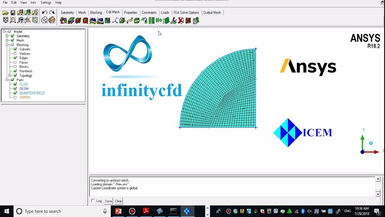 Quarter O-Grid in Ansys ICEM-CFD.