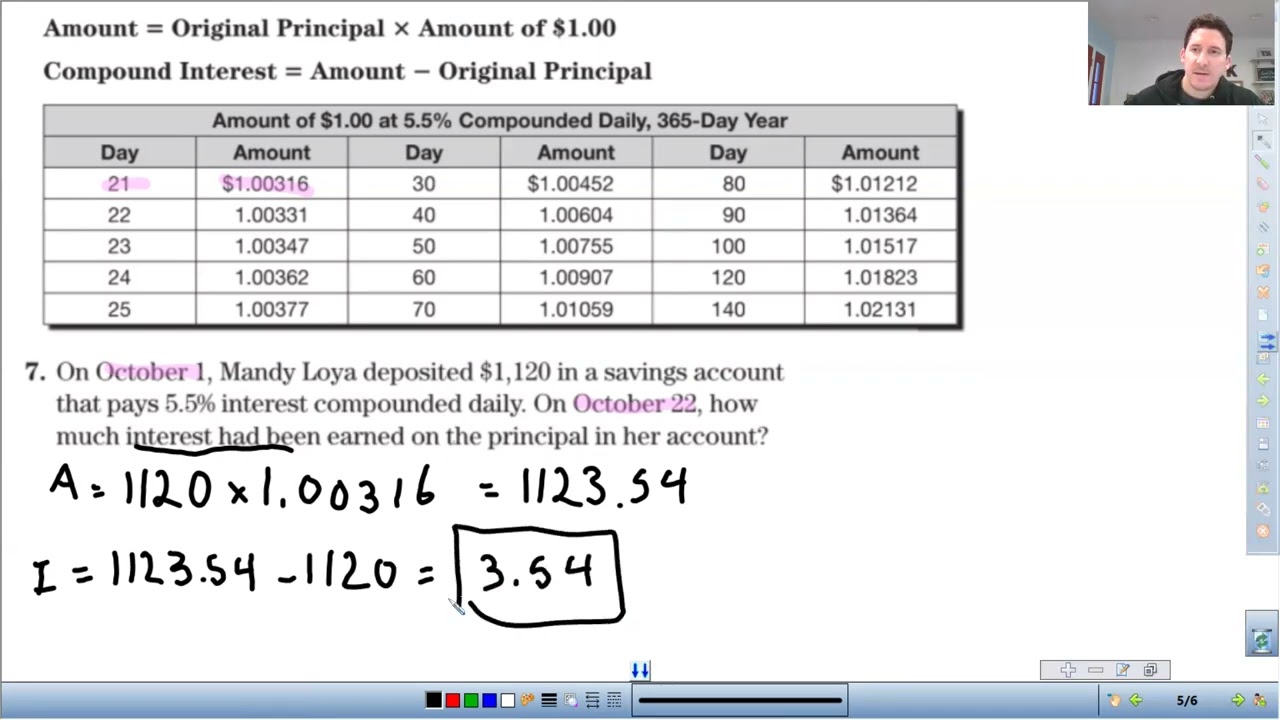 Financial Math 5.7 Daily Compounding