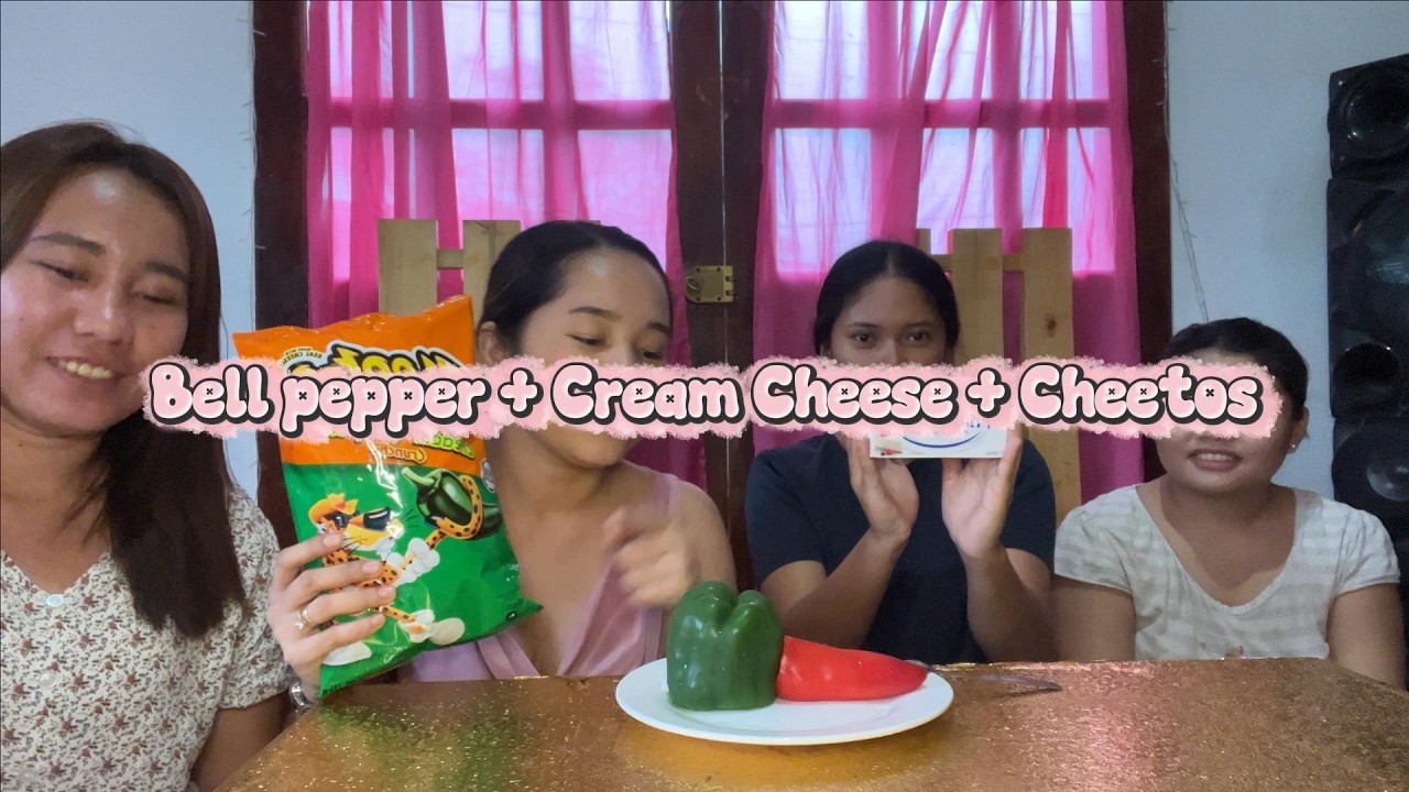 Tiktok viral snack: bell pepper + cream cheese + cheetos