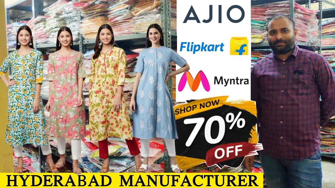 Myntra, Ajio ధరకంటే 70% discount కి | Branded Kurti & partywear Hyderabad big#Manufactures#nayatrenz
