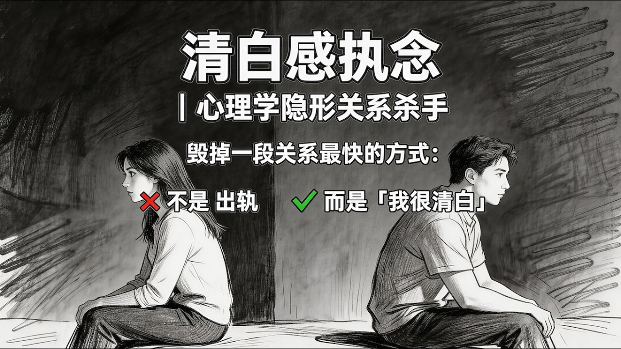 心理学上有个词叫：清白感执念｜毁掉一段关系最快的方式，不是出轨，而是“我很清白”