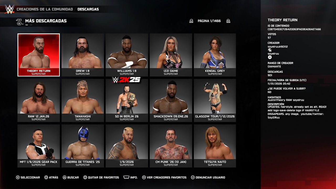 WWE 2K25: COMMUNITY CREATIONS (DAY 307- 314) (08th Jan- 15th Jan) | CREACIONES DE LA COMUNIDAD
