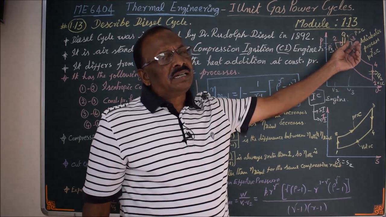 Description of Diesel Cycle - M1.13 - Thermal Engineering in Tamil