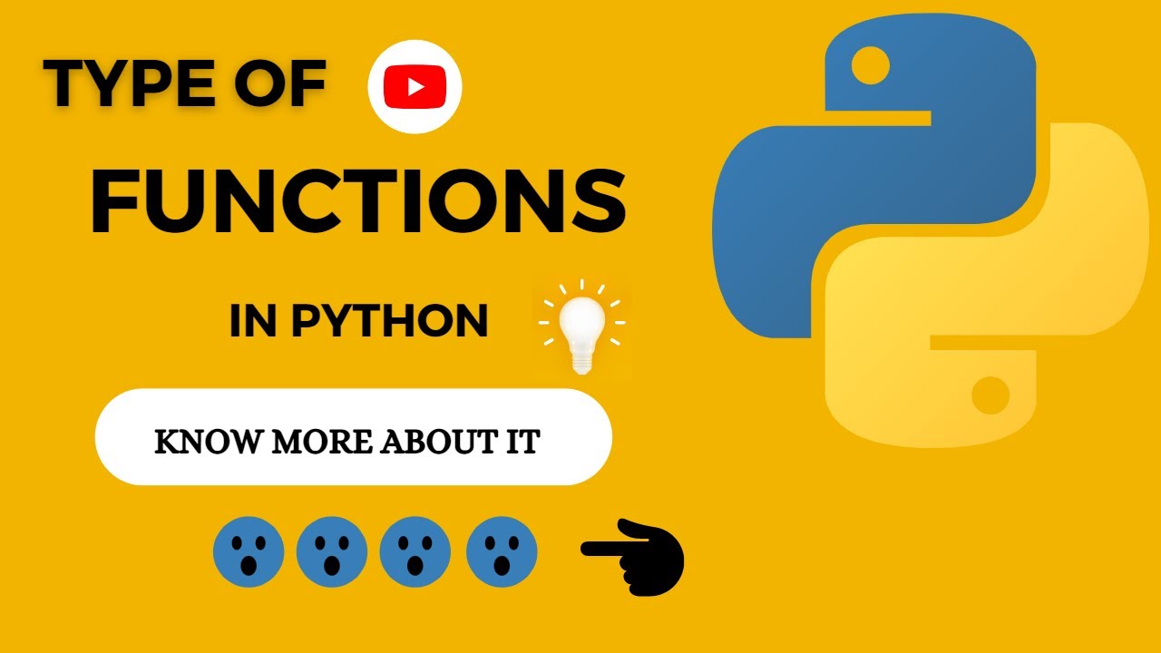 TYPE OF FUNCTION IN PYTHON Explained IN HINDI