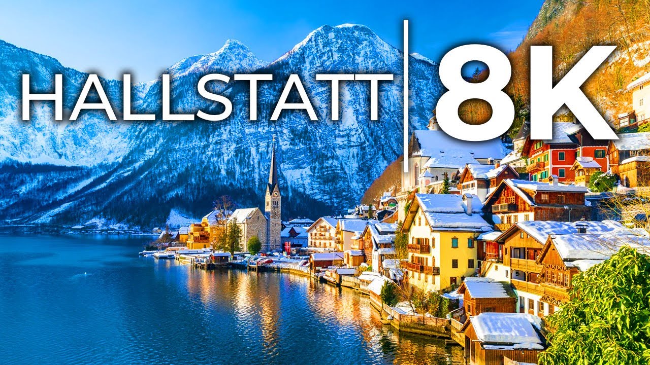 Hallstatt Village Austria 8K ULTRA HD HDR 60 FPS - Beetle Cascading