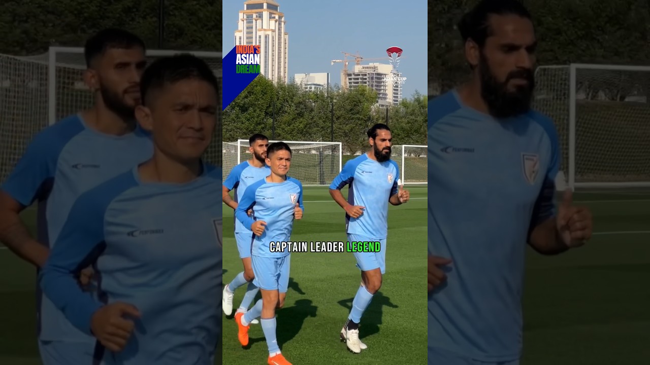 Up close at the #BlueTigers' training session in #Doha! 💙 | #AsianCup2023 #IndianFootball #shorts