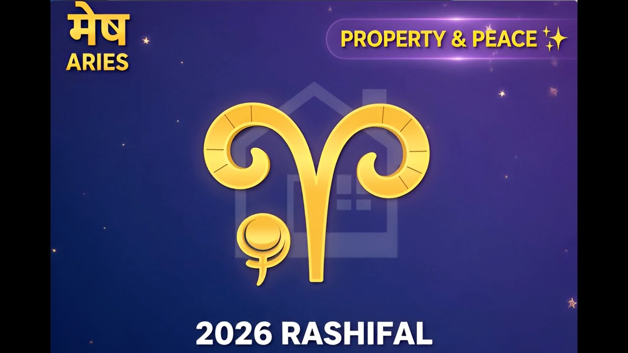 मेष राशि 2026 | Aries Complete Year Prediction | साढ़े साती + गुरु का चमत्कार | AI Vedic Astrology