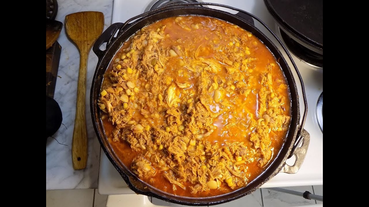 Brunswick Stew in a Cast Iron Pot