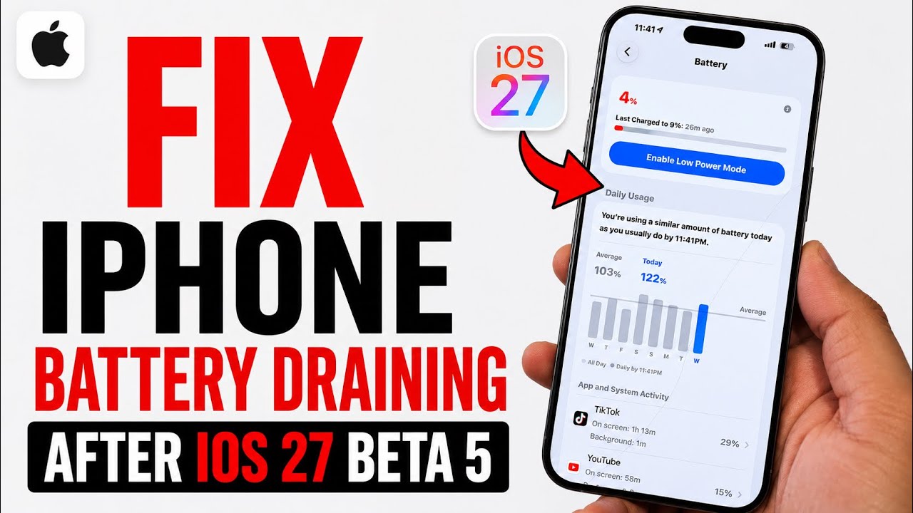 iPhone быстро разряжается после обновления до iOS 27 beta 5 &mdash; как это исправить
