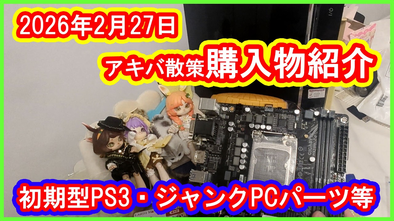 【買い物報告】2月のアキバ散策で購入したものの紹介動画！NAS用パーツや初期型PS3(YLoD品)を購入しました【PCパーツ・ジャンク・ガジェット】