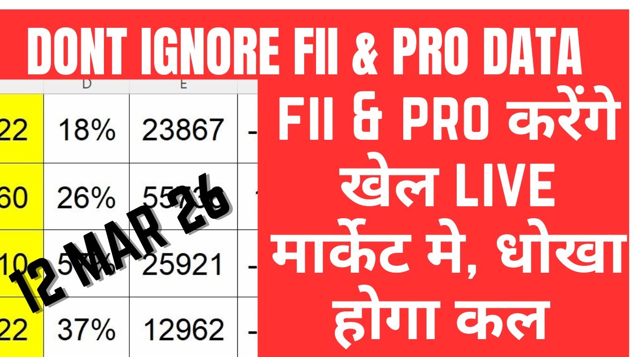 FII & PRO F&O DATA AND NIFTY & SENSEX EXP ANALYSIS FOR 12 MAR 2026 | EDUCATIONAL VIDEO ONLY
