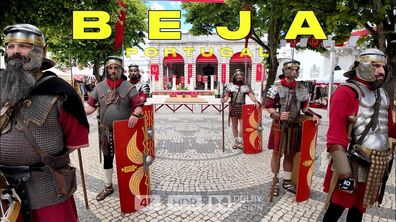 Бежа Португалия 🇵🇹 Римский фестиваль в городе Бежа, замок Бежа, пешеходная экскурсия (4K)