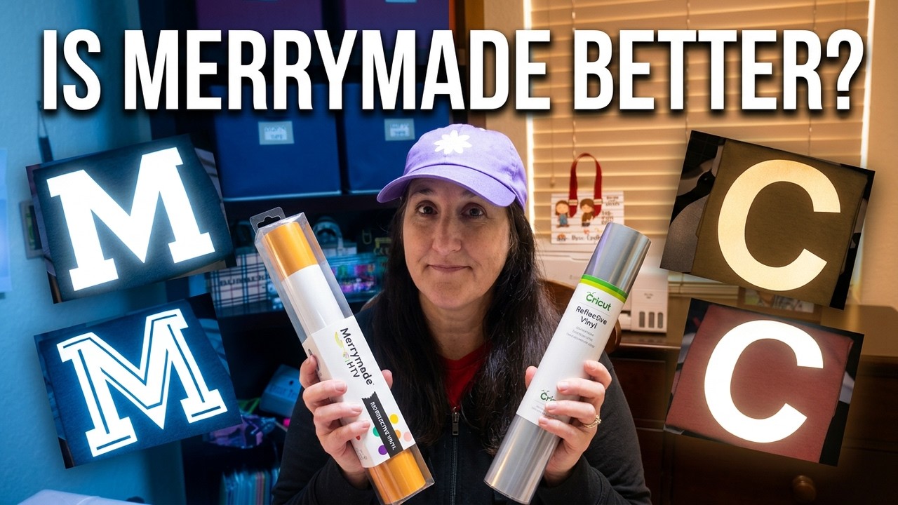 Reviewing Merrymade HTV reflective vinyl with my Cricut   projects craft