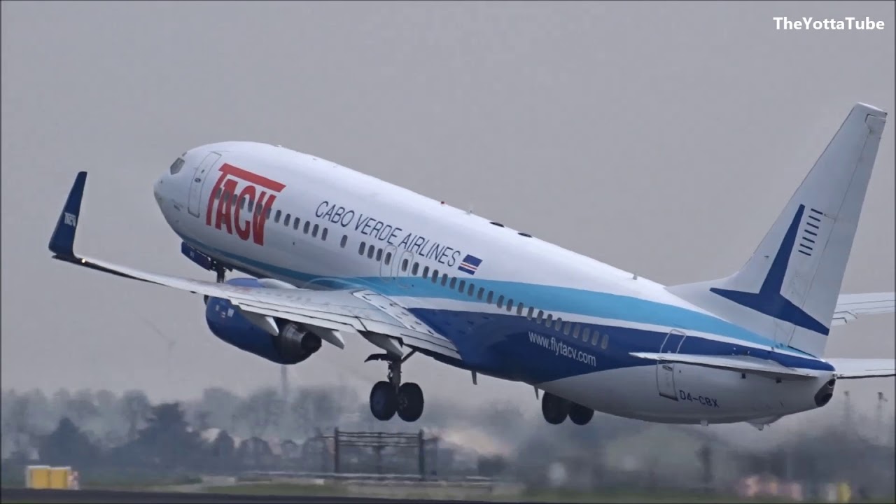 TACV Cabo Verde Airlines - Boeing 737-800 - Takeoffs at AMS (Sold D4-CBX)