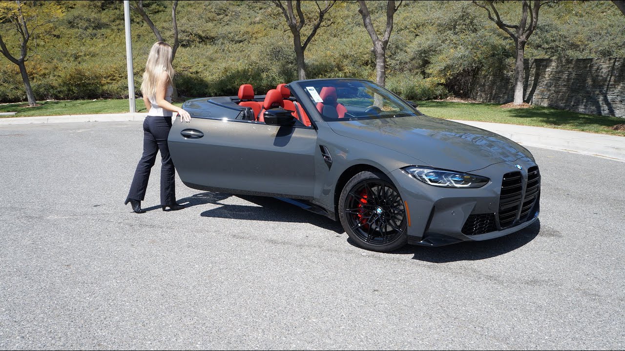 Новый BMW M4 x drive Convertible 2024 года. Тест-драйв. Обзор соревнований. Диски M 19/20 дюймов....