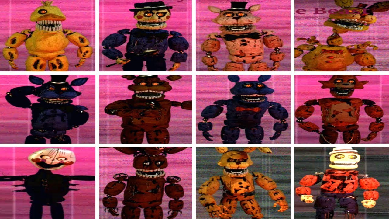 The Return to Freddy's 5 ALL ANIMATRONICS