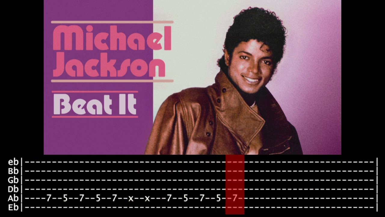 Beat It - Backing Track for Guitar with TAB ( Standard Tuning )