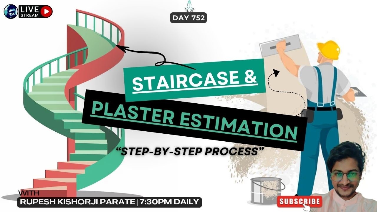 Staircase & Plaster Estimation 🔥 13’x40’ House Quantity Calculation | Excel Tutorial | Rupesh range