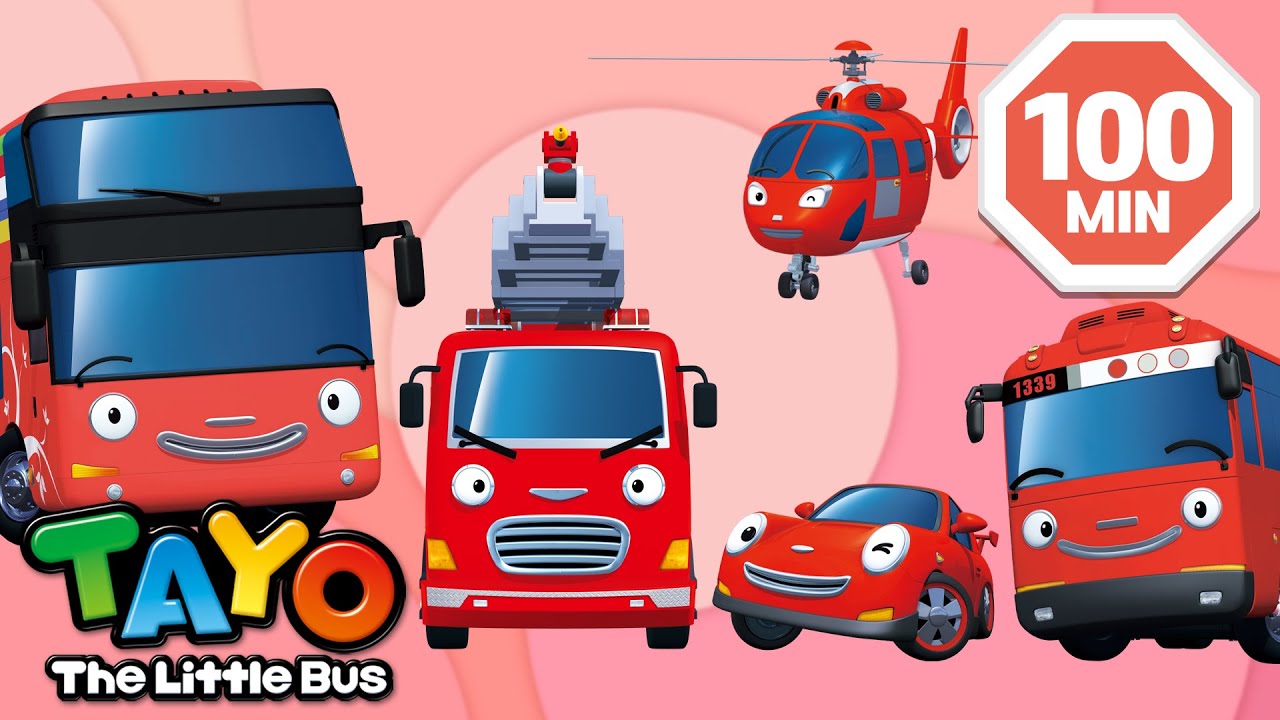 Tayo English Episode | ❤️Red Vehicles Compilation❤️ | Cartoon for Kids | Tayo Episode Club