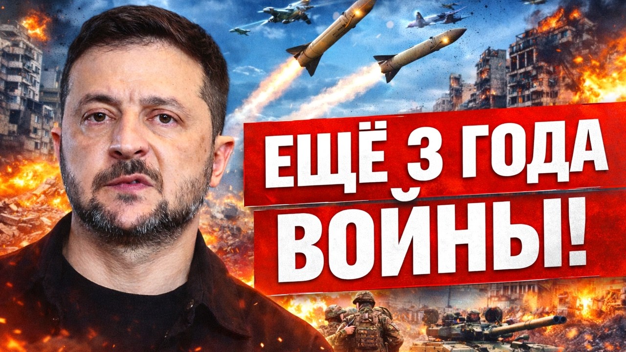 ⚡ЗЕЛЕНСКИЙ: ЕЩЁ ТРИ ГОДА ВОЙНЫ! Грабят украинскую армию! Мобилизация в Украине