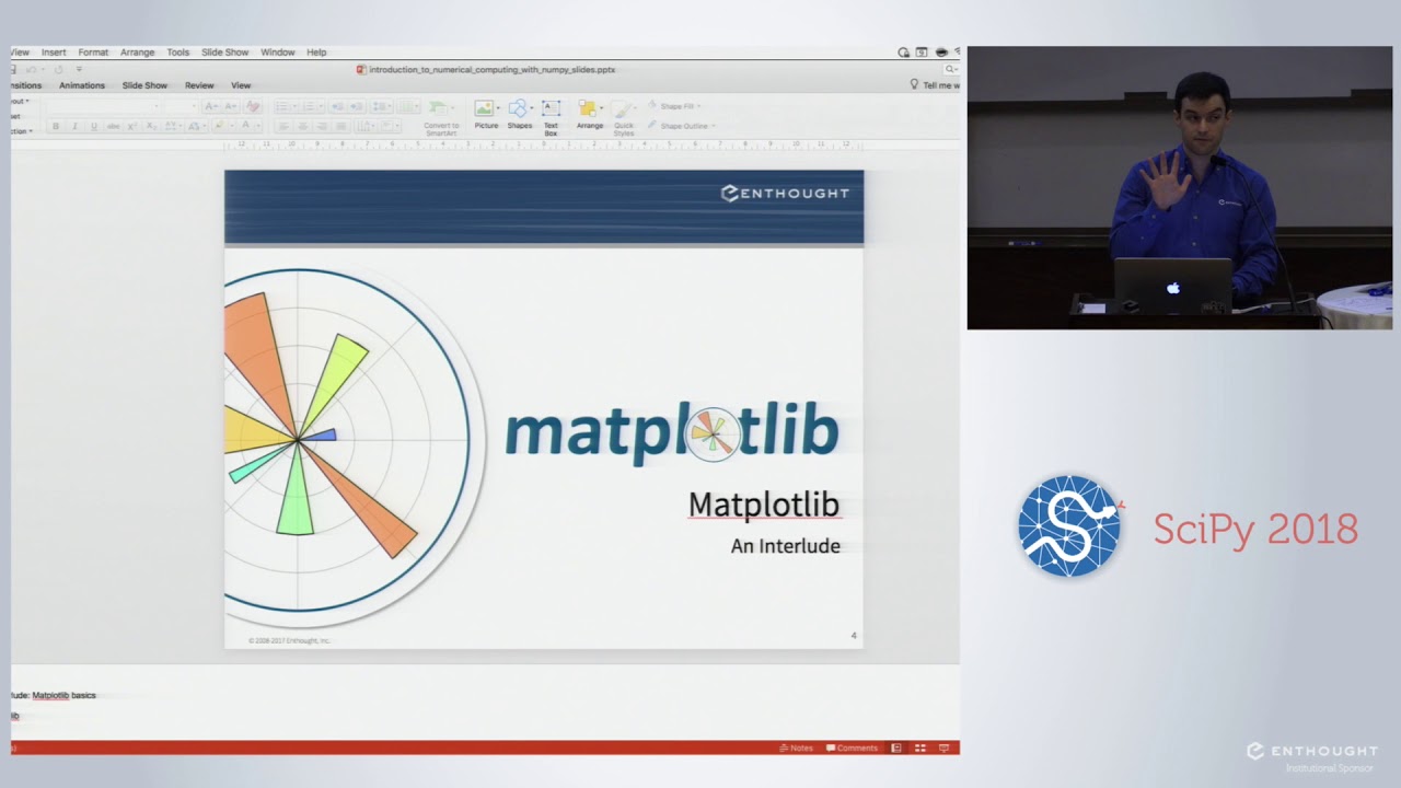 Intro to Numerical Computing with NumPy (Beginner) | SciPy 2018 Tutorial | Alex Chabot-Leclerc