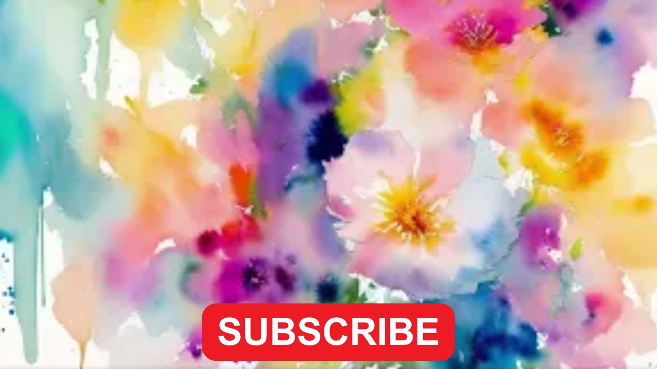 Floral Watercolour TV Screensaver – TV Wallpaper – 1 Hour – No Music, No Sound