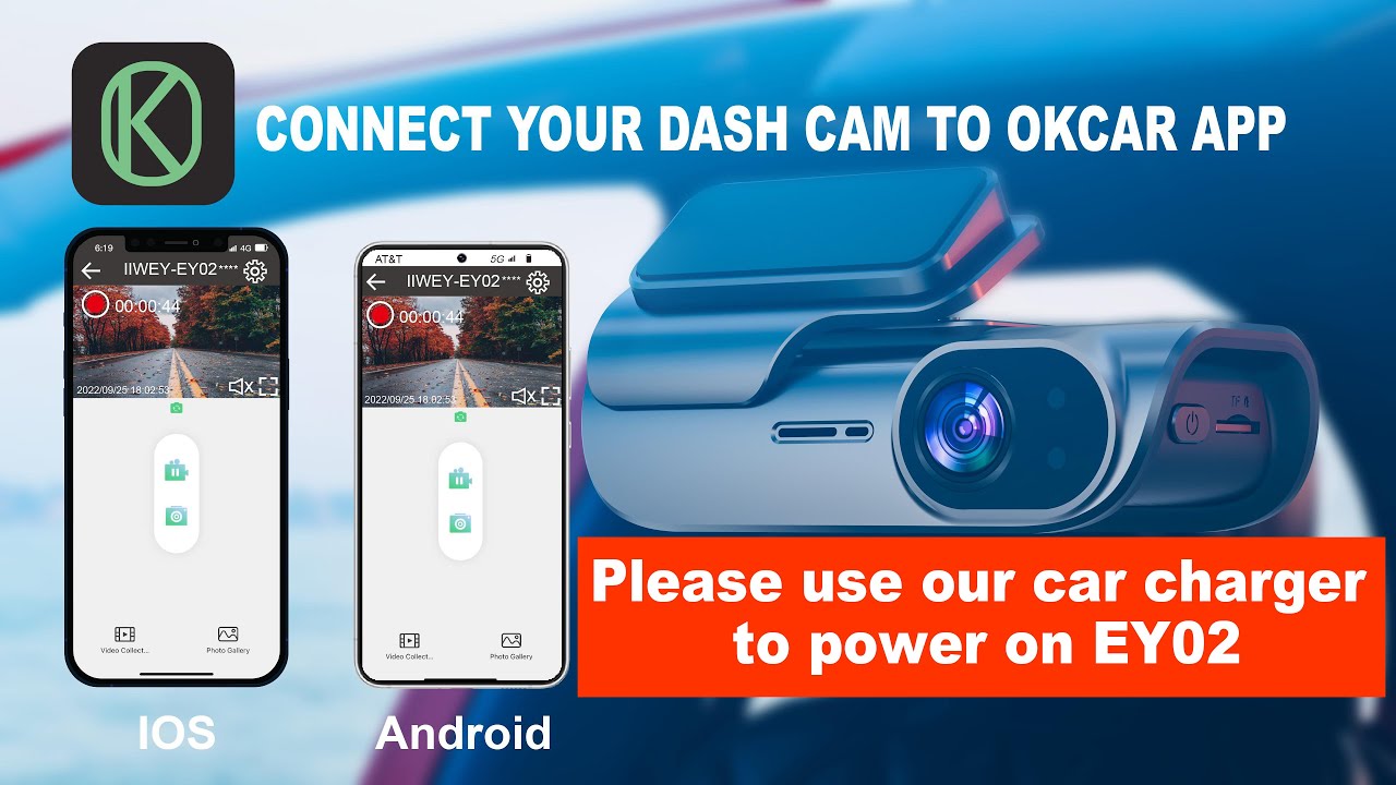 Подключение и использование приложения OKCAR! Как подключить видеорегистратор IIWEY EY02 к телефону?