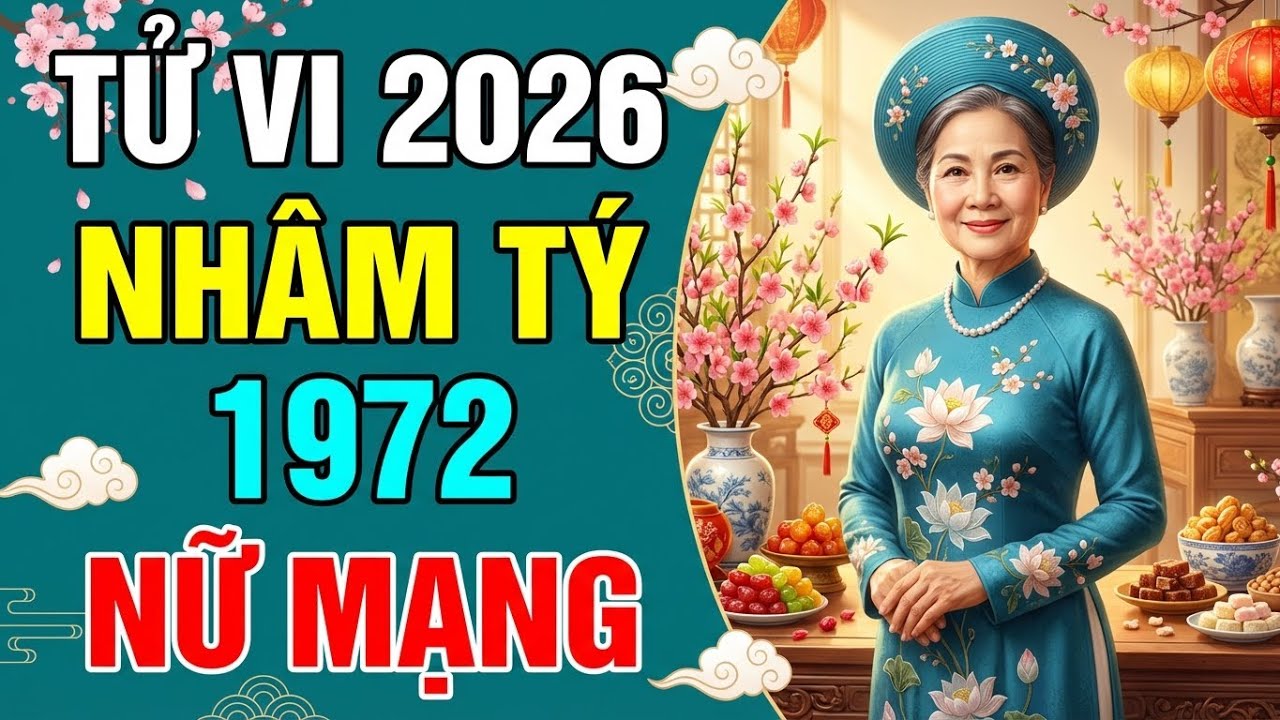 Tử Vi NỮ MẠNG NHÂM TÝ 1972 năm 2026: Vận Đổi Đời Sang, Công Danh Rực Rỡ, Gia Đạo VIÊN MÃN Bất Ngờ!