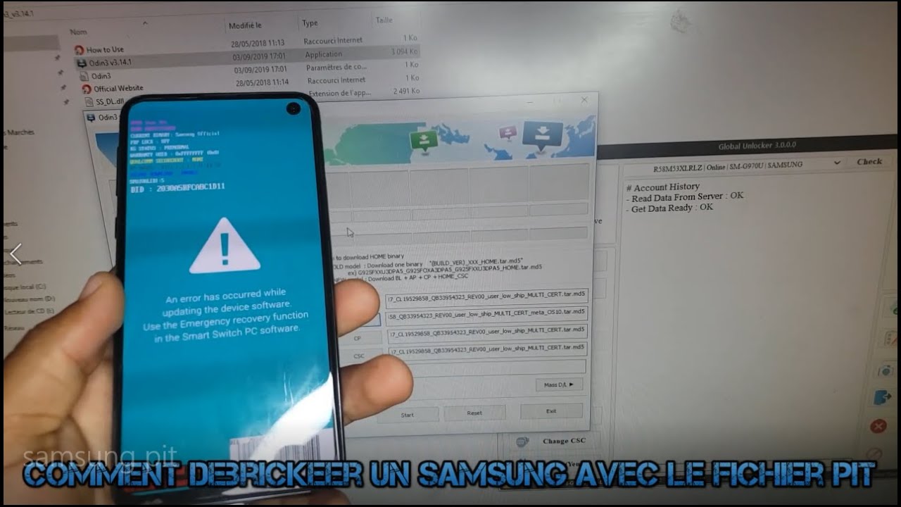 COMMENT TROUVER LE FICHIER PIT D'UN SAMSUNG ET LE DEBRICKER AVEC ODIN 3 et Z3X BOX