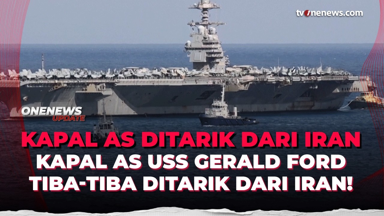 Kebakaran Hebat di Kapal Induk Ford, AS Terpaksa Tarik dari Medan Perang Iran! | OneNews Update