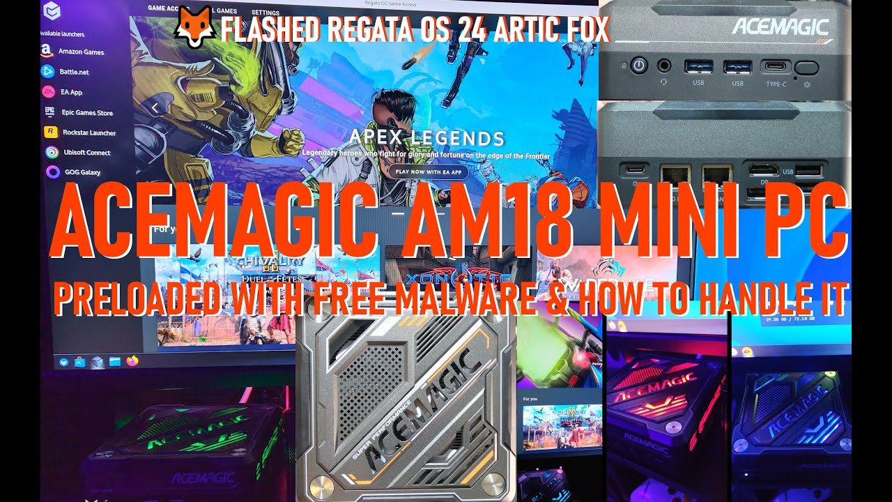 ACEMAGIC AM18 MINI PC : RYZEN 7 5.1GHZ : 32GB RAM : 1TB NVME : AMD RADEON 780M : WINDOWS11 + MALWARE