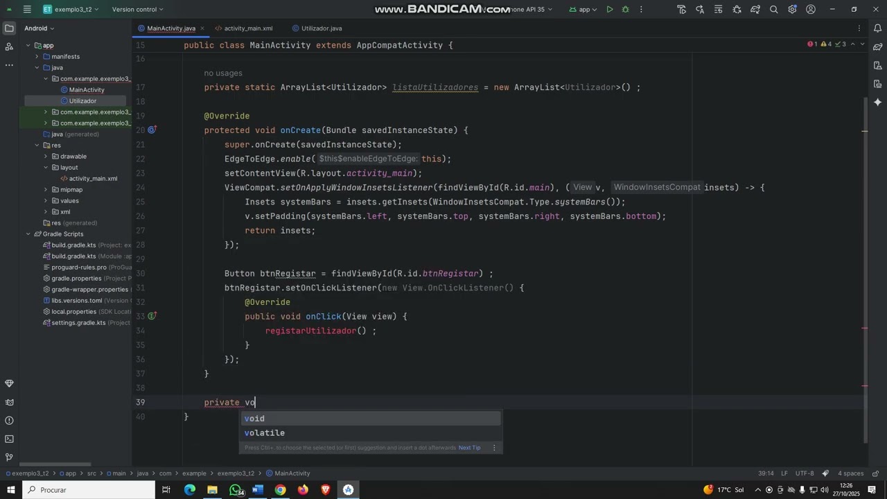 Criação de app Android para validação - parte II