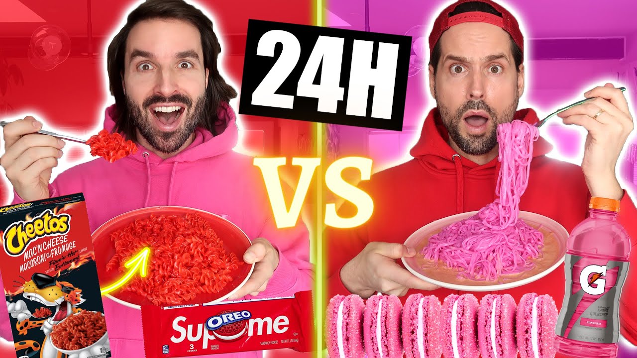 On mange ROUGE VS ROSE pendant 24h - CARL IS COOKING