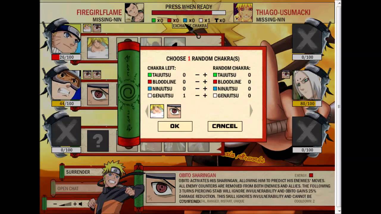 Naruto Arena- Good Naruto Streak Team- Naruto, Chiyo, and Obito