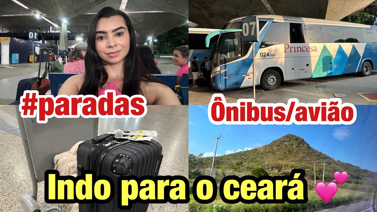 VIAGEM de ÔNIBUS/AVIÃO- 1DIA de viagem * Gravei todas as PARADAS... VIAGEM PARA O CEARÁ 💕