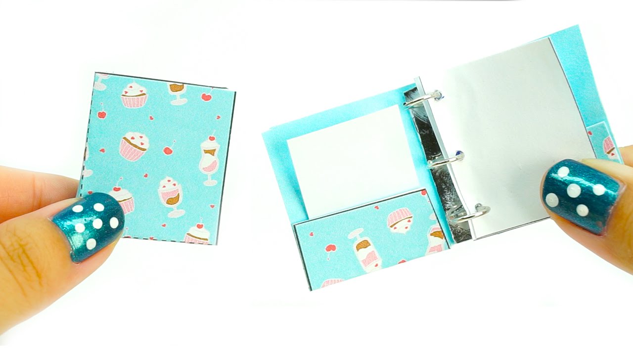 miniature dollhouse school binder - really works tutorial - school supplies l Dollhouse DIY ♥