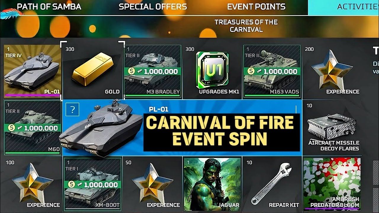 MWT Tank Battles PL-01 Carnival Of Fire 🔥 Spin |MWT Tank Battles New Event Spin