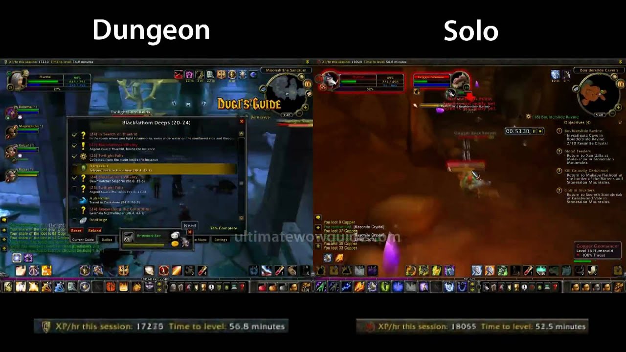 Dungeon Leveling vs Solo Quest Leveling World of Warcraft