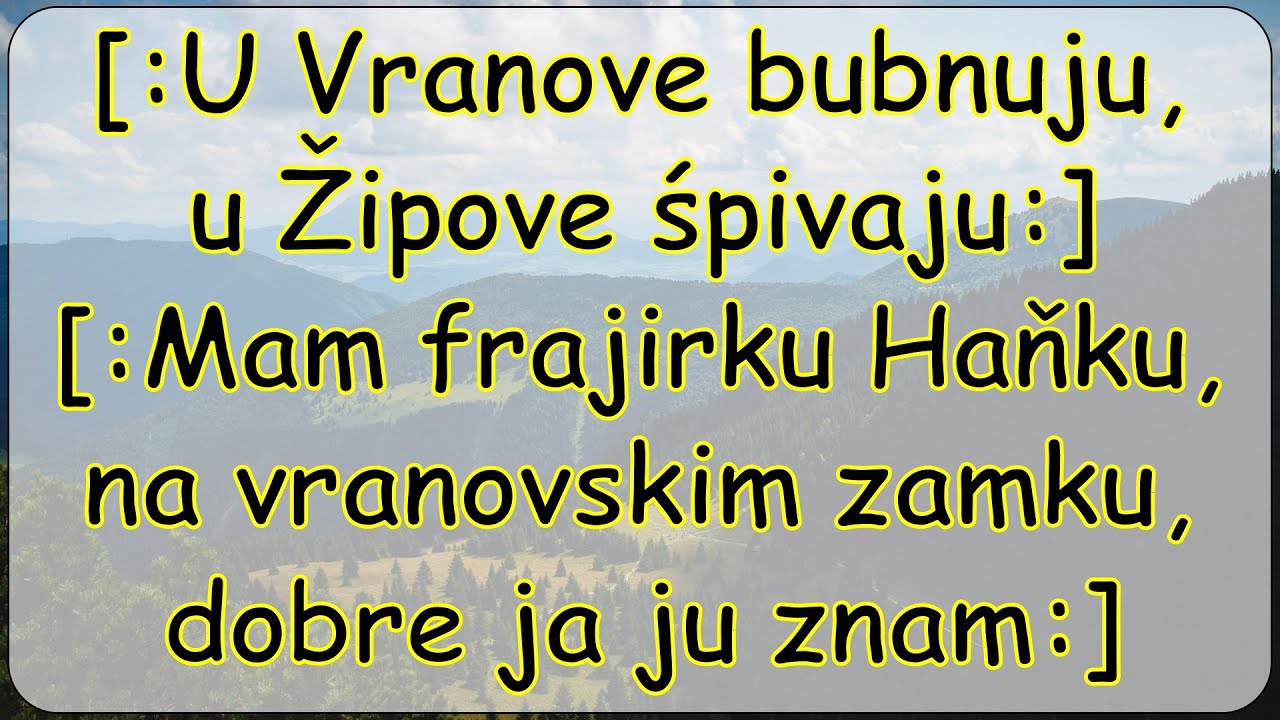 U Vranove bubnuju text