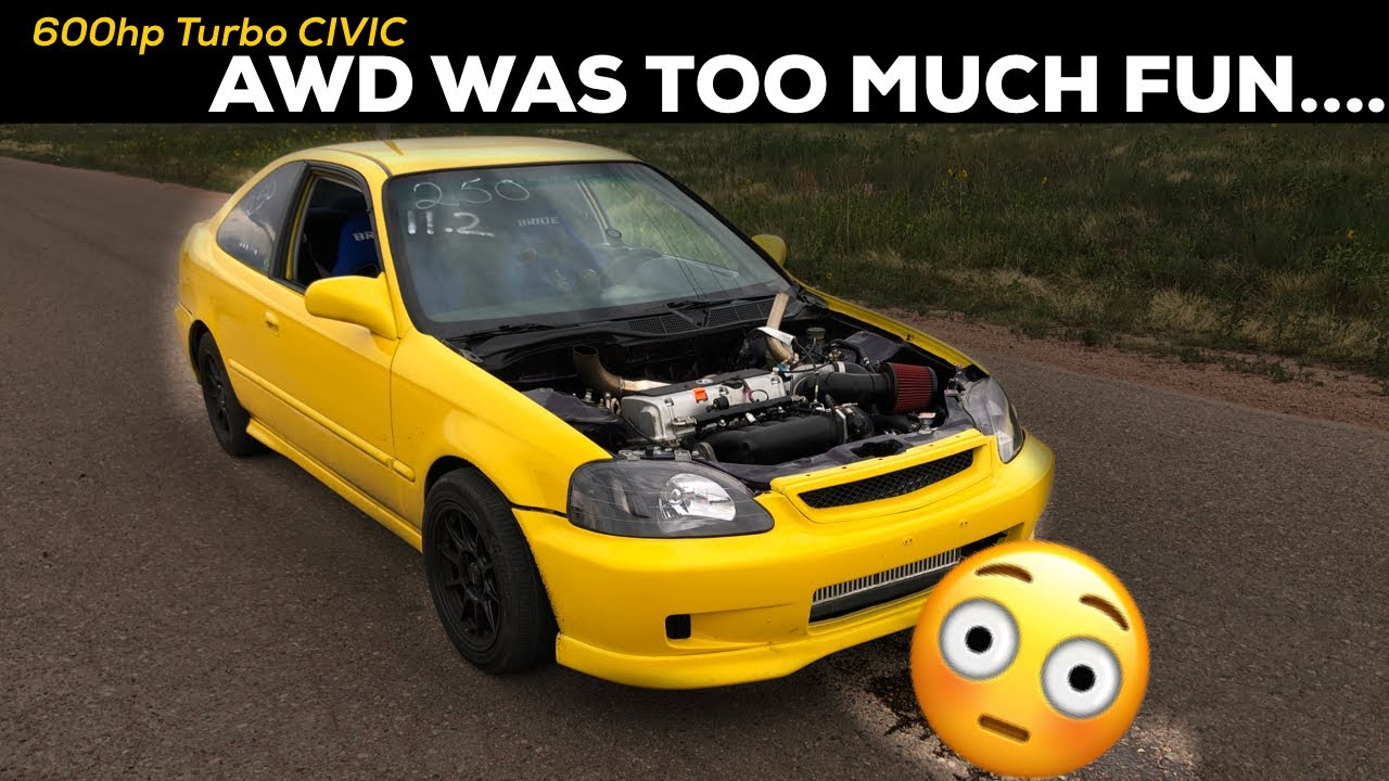 Pt.15| LAMBO KILLER BUILD | 600HP AWD TURBO HONDA CIVIC | HOOKING UP AWD!
