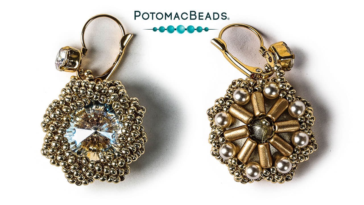 Sparrow's Nest Woven Herringbone Crystal Bezel - DIY Jewelry Making Tutorial by PotomacBeads