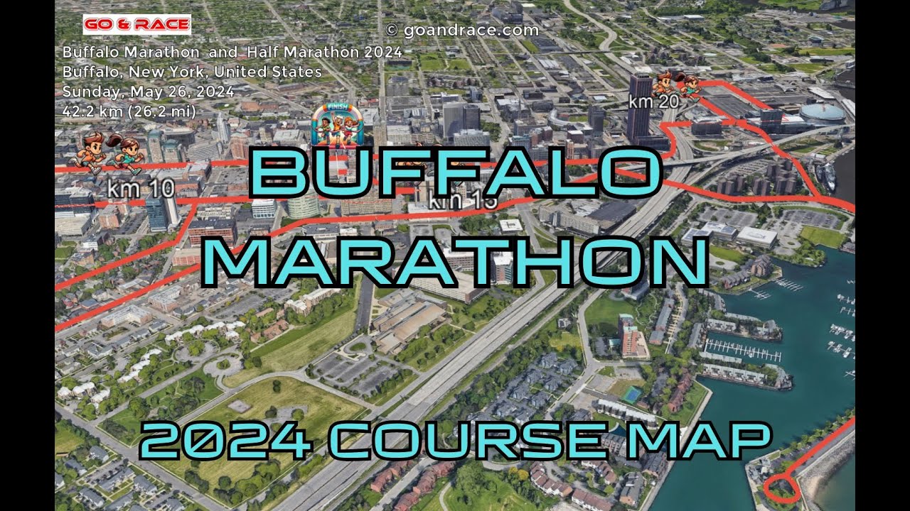 Buffalo Marathon & Half Marathon 2024: fly over the marathon course! Video of the race path.