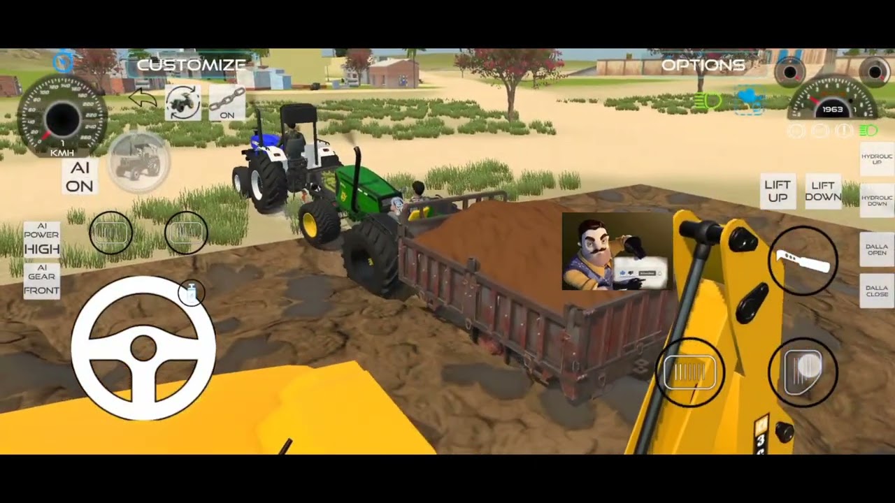 Drive Jcb,🌋, Holland tractor🚜, and JONDHER 🚜 Tractor Uploading(मिट्टी) mitti #tractor​ #gaming​ 