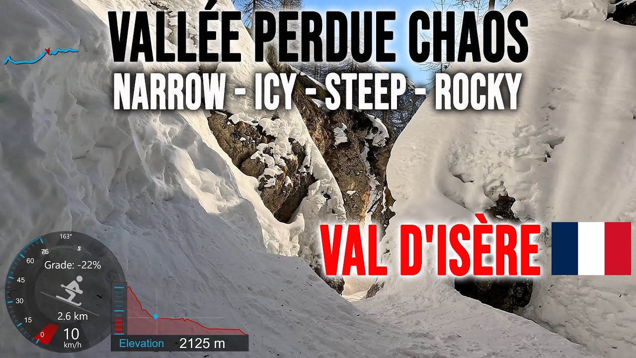 [4K] Skiing Val d'Isère, Vallée Perdue Chaos - Narrow, Icy, Steep & Rocky, France, GoPro HERO13