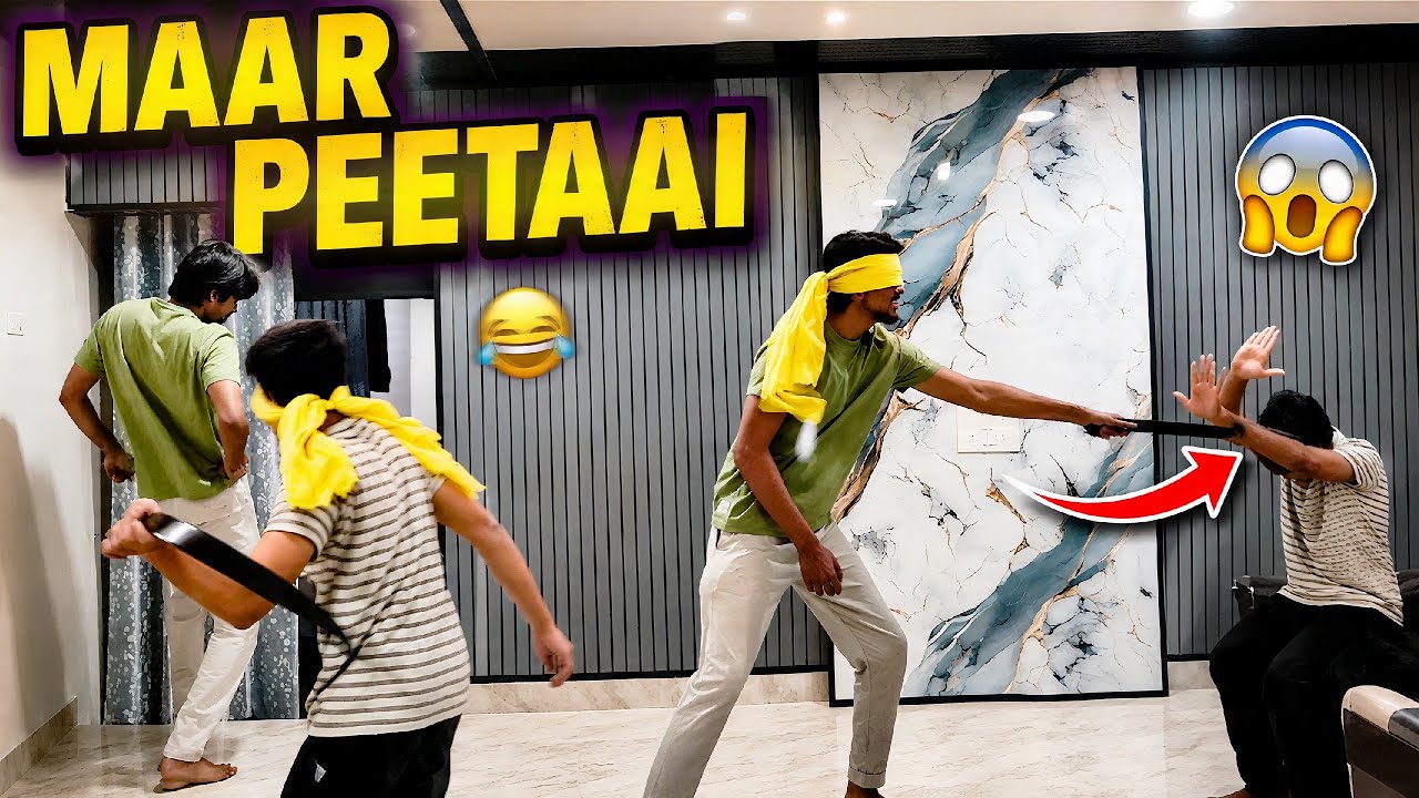 Playing blindfolded beating game😵‍💫| VLOG